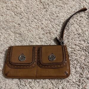 Brown Leather Wristlet Brighton
